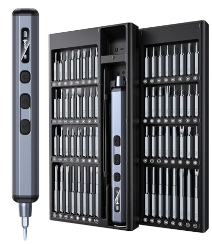 Image of AXTH 76-in-1 Mini Electric Screwdriver Set, [Precise Torque Control] Magnetic Power Precision Screw driver, Rechargeable Tiny Cordless Repair Tool Kit, for Eyeglass, Watch, Computer, PS5, Electronic