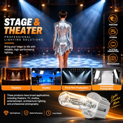 Image of HPL 575 /115 /X 54807 Halogen Bulbs 10 Pack, 575W 115V T6, G9.5 Stage Lamp
