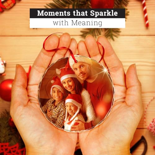 Image of Personalized Christmas Ornaments 2026, Custom Photo Crystal Glass Ornament, Family, Pet, Baby's First Xmas Keepsake, Holiday Tree Decor, Made in USA by Soul Decor