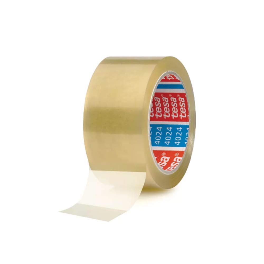 Tesa 4024 Bänder zum Verschließen von Kartons, PP Halter, Acryl-Emulsion, Wasserabweisend, 52 μm, 66 m x 50 mm, transparent, 36 Stück