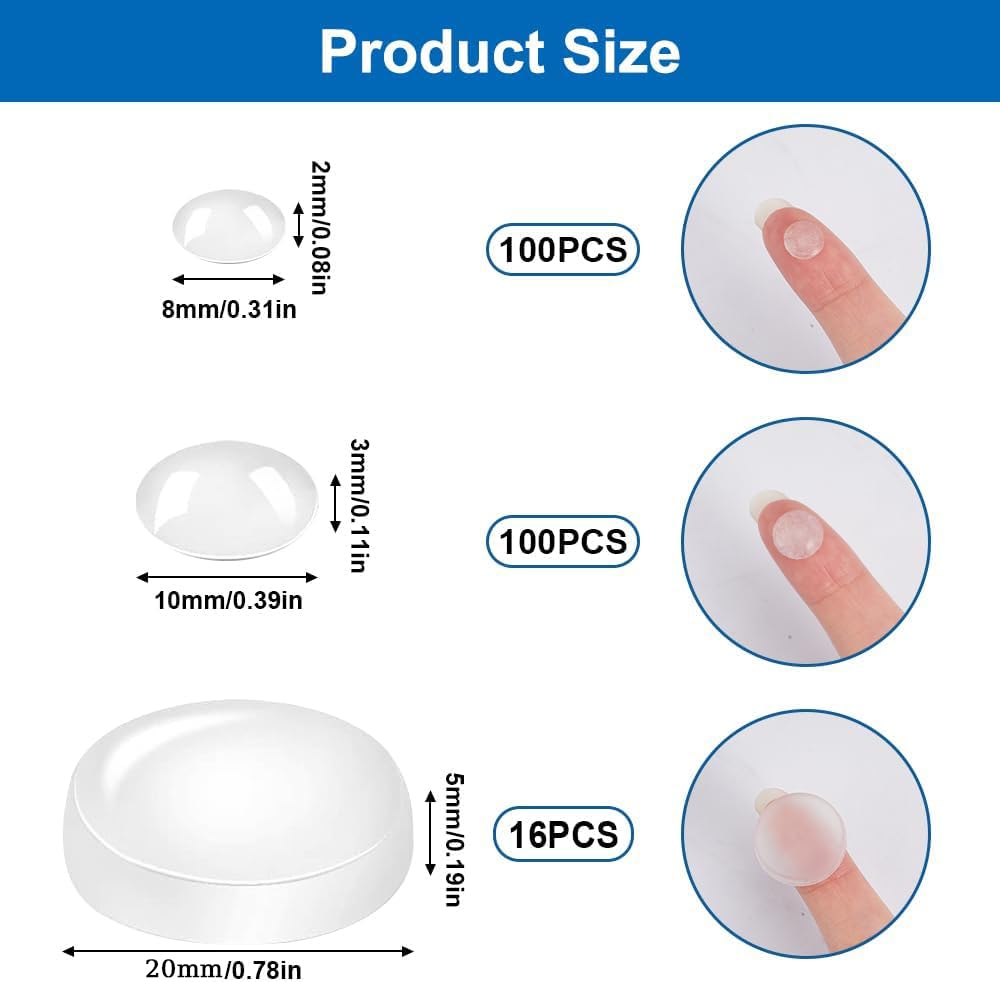 Gommini Paracolpi In Silicone Trasparente - 25 Pezzi Per Porte E Mobili - Foto 4