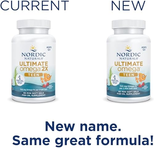 Miniatura 5 de Nordic Naturals Ultimate Omega 2X Teen, Strawberry - 60 mini geles suaves - 1120 mg de Omega-3 total con EPA y DHA - Salud cerebral, estado de ánimo