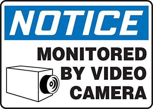 Notice Monitored by Video Camera panneau de surveillance en plastique rigide Accuform