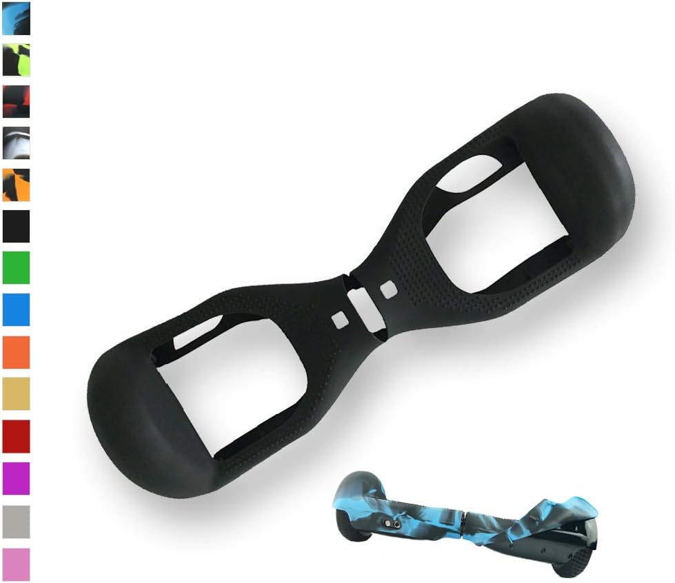 Unspecific Hoverboard Skins for 6.5 Inches 2 Wheels Self Balancing Scooter- Silicone Hoverboard Cover Cases- Scratch Protector (Black)