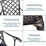 Yaheetech 5-Piece Outdoor Furniture Dining Set, All-Weather Cast Aluminum Conversation Set for Yard Garden Deck, Includes 4 Chairs and 1 Round Table with Umbrella Hole - Image 4