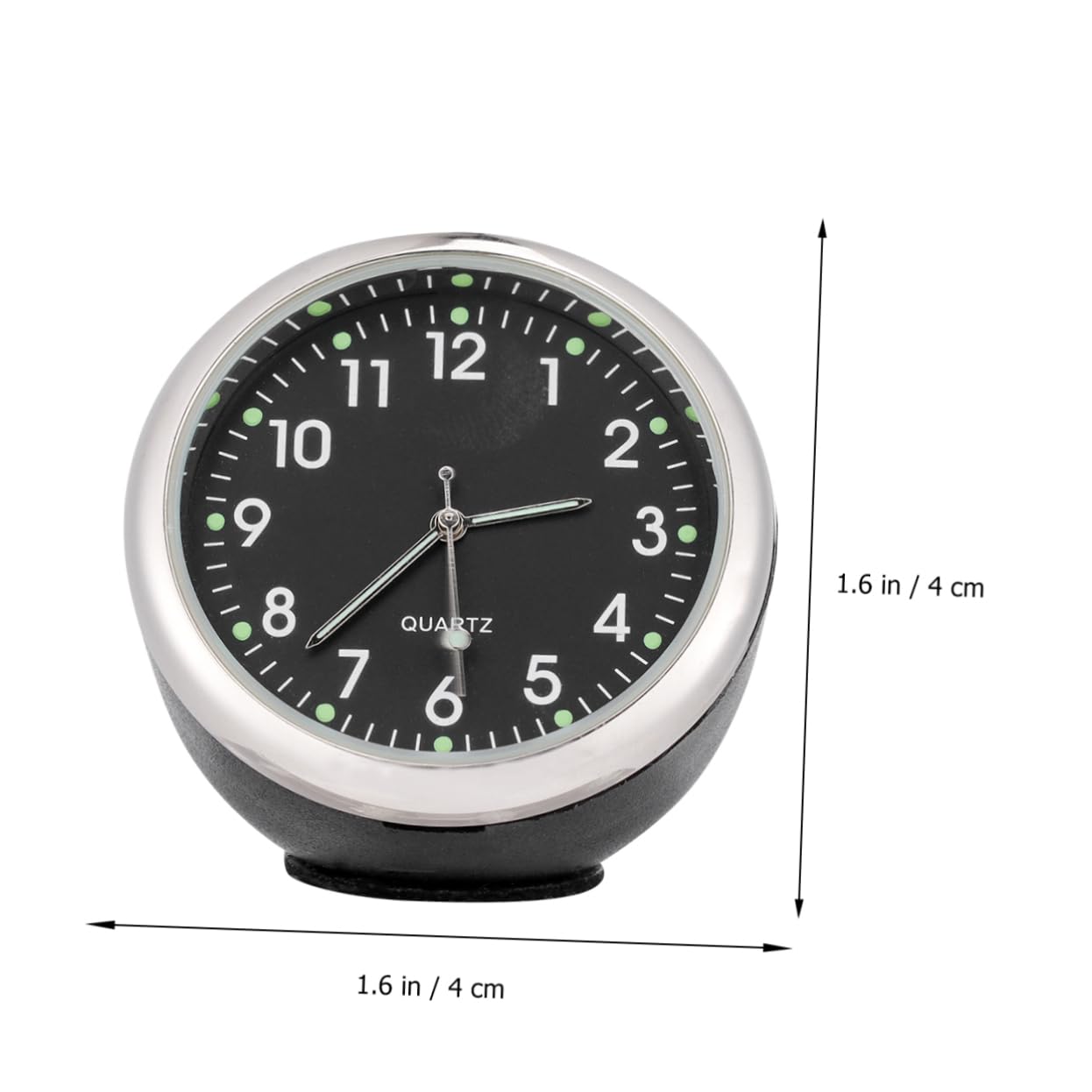 ULTECHNOVO 3piezas Reloj De Coche Quartz Mini Reloj De Tablero Para Vehículos Diseño Moderno Color Negro Sin Batería Para Decoración y Uso Casa y Oficina