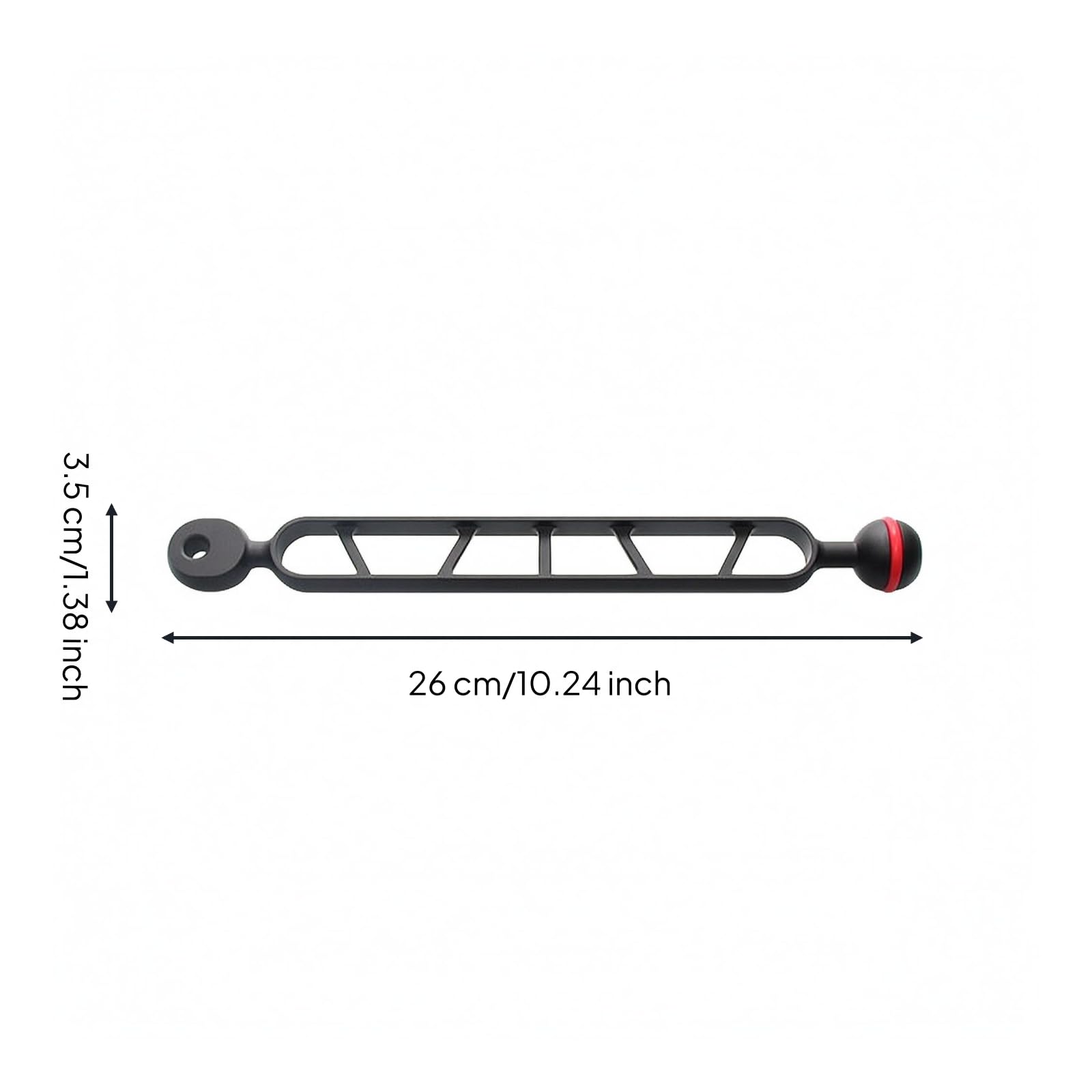 Qianly Braccio Luci Subacqueo per Fotocamera Braccio Fotografico Staffa Supporto Snodato in Lega di Alluminio con Attacchi Stile Compatibile Adatto a Riprese, Nero, 9.0 Pollici