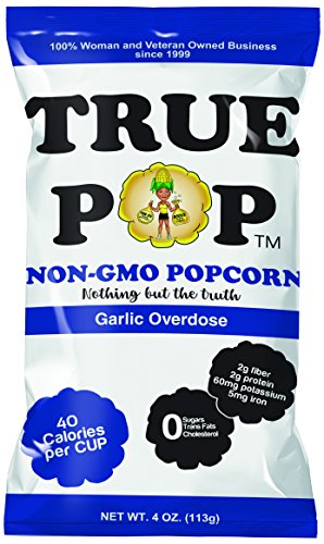 True Pop "Garlic Overdose" Air-Popped Popcorn, Gluten-Free Popcorn, Non-Gmo Vegan Snack, 4 Oz (Pack Of 12) #TOP4