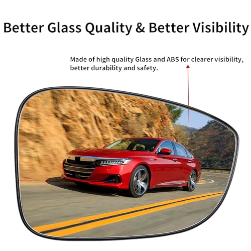 Image of Passenger Side Mirror Replacement for Honda Accord 2018 2019 2020 2021 2022 -Rear View Mirrors Glass, Right Side Mirror Glass