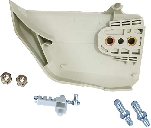 Miniatura 2 de 1123 640 1705 Cubierta de piñón de motosierra con tensor de cadena, ajustador de tornillo, tuercas de repuesto para Stihl 017 MS170 018 MS180 021