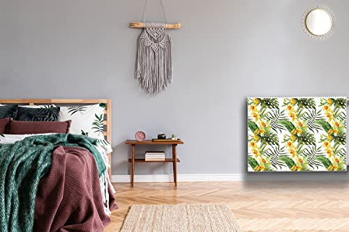 Cache radiateur vert magnétique 80x60 feuille exotique - 6
