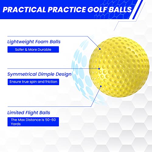 Golf Practice Balls,16/Pack Colored Foam Golf Balls For Golf Putting Training,Realistic Feel And Limited Flight Golf Training Balls For Indoor Outdoor #TOP1