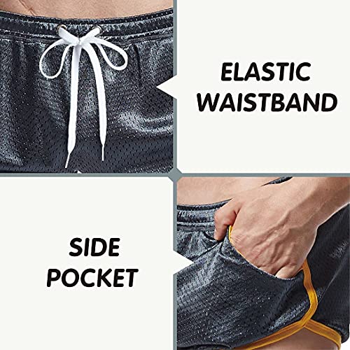 Aimpact Mens Gym Bodybuilding Shorts 3 Inch Retro Workout Running Short Shorts With Pockets(Grey L) #TOP3