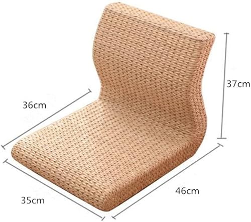 Miniatura 3 de PDGJG - Silla de ratán hecha a mano sin patas de tatami para balcón, ventana, sala de estar, dormitorio