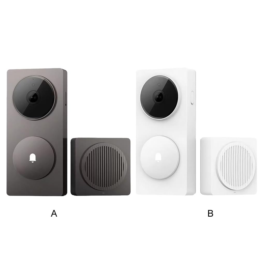 Timbre inalámbrico para el hogar con Videos de definición Ultras y cámara de Timbre ABS con Lente Gran, Negro grisáceo