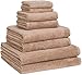 Fast Drying Extra Large Bath Towel Set, Decorative & Luxury Premium Turkish Cotton Towels for Clearance - Spa & Hotel Quality - Pack of 8 including 2 Oversized Bath Sheets (30x60) - Beige