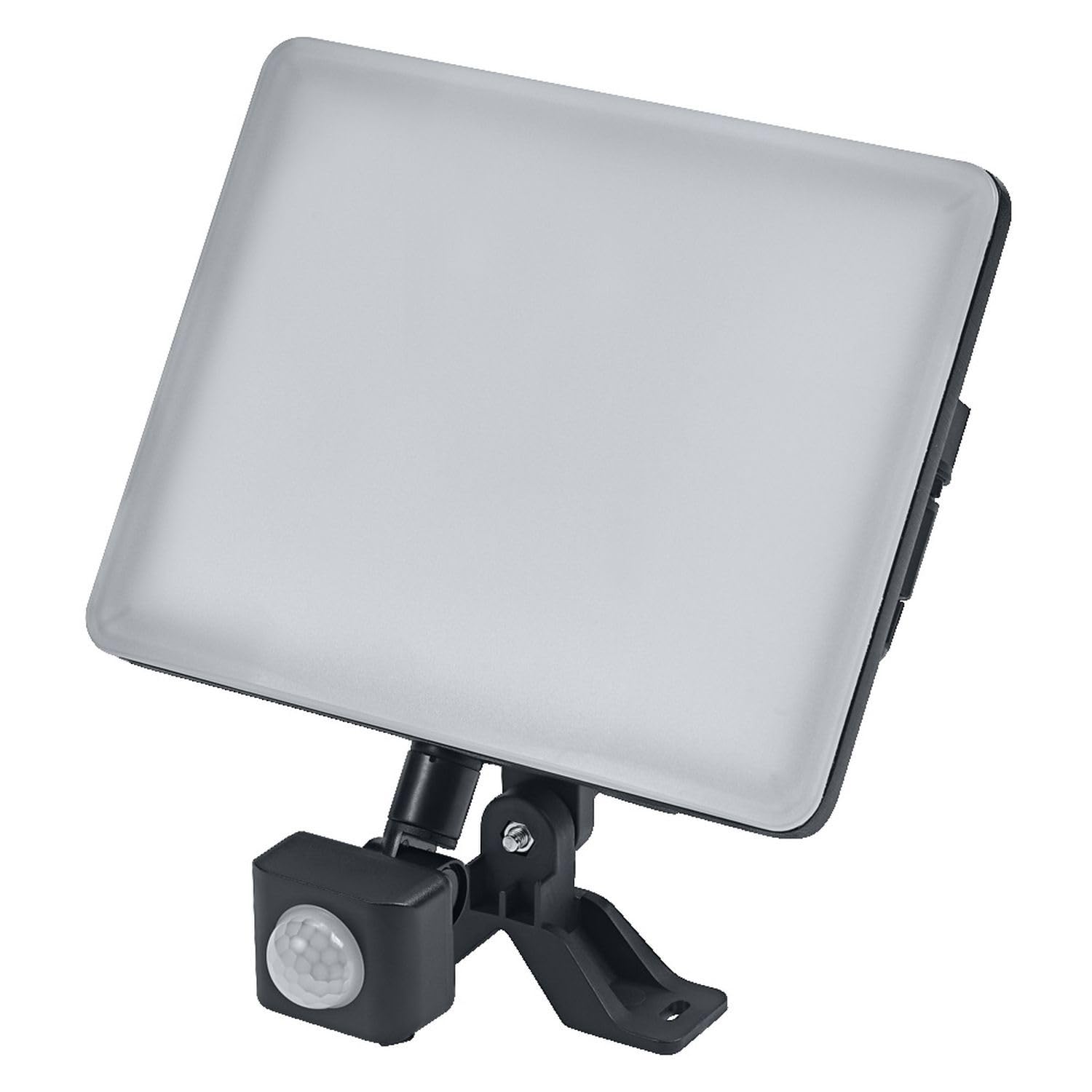 Licht-Erlebnisse LED Außenstrahler mit Bewegungsmelder Aluminium Schwarz 4000 K IP44 Außen modern Fassade Einfahrt Hof Garage B:19.2 cm Spot Garten