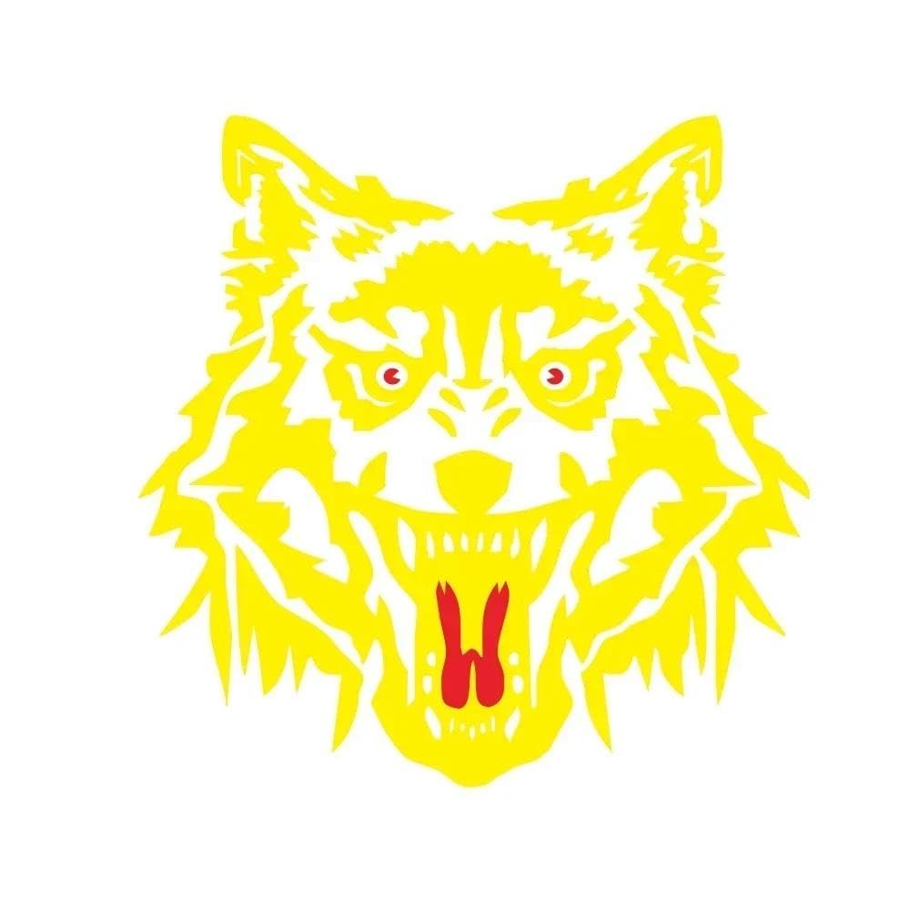 Wolf Totem Car Stickers Decorative Door Waist Line Hood Models Universal Waterproof Vinyl Decal Accessories(Yellow,L 50x50cm)