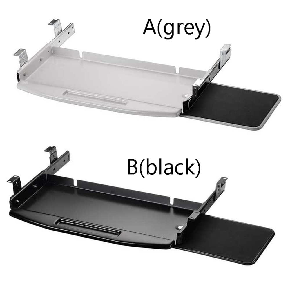 Tiroir Clavier Et Souris Sous Bureau - Montage Sans Perçage - Noir