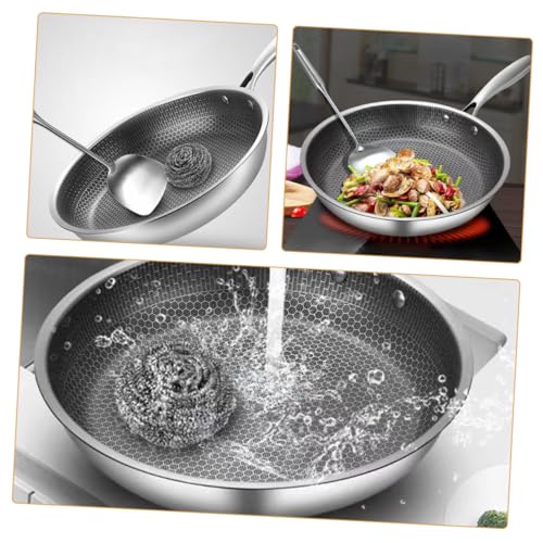 Wok de Acero Inoxidable con Asa Ergonómica y Diseño Panal miniatura 5