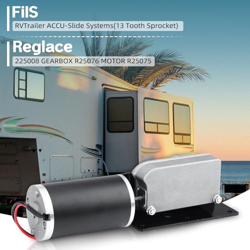 Image of 225008 RV Slide Out Motor & Gear Housing for BAL Accu-Slide Cable Slide Out System, RV Slide Out Gear Box and High Output Motor,Replace ‎R25076-1, R25075.