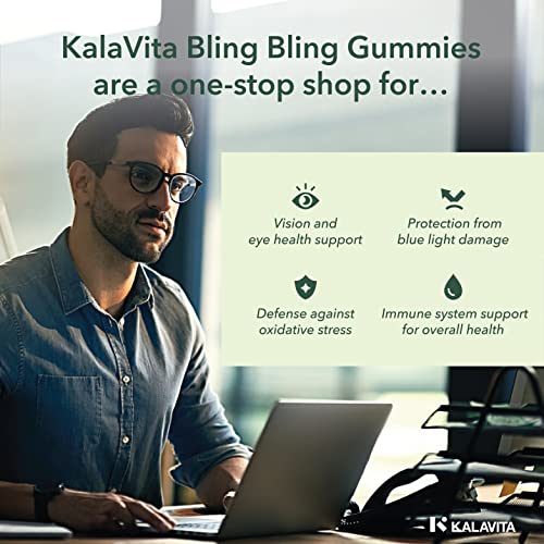 Kalavita Eye Health Bling + Hair Skin & Nails Bundle Sugar Free Gummy Vitamins | Lutein & Zeaxanthin, Biotin, Vitamin A, C, E, B5, And D #TOP6