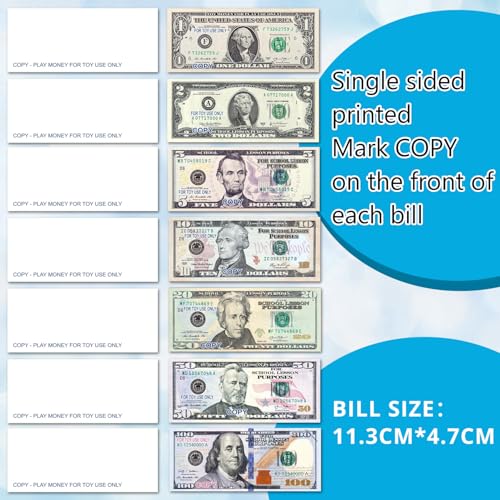 image for Falovith 140 Pcs Play Money Kids Set, Number Learning & Counting Toys,