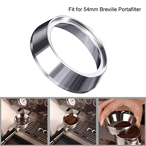 54mm Coffee Bottomless Portafilter Compatible For Breville 870/878/880 Filter Basket Stainless Steel Espresso Machine Tool 54mm handle and with Gifts ox Included (Black rosewood) - Thumbnail 3