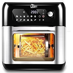 Air Fryer Oven, Uten 10L Digital Air Fryers Oven, Smart Tabletop Oven with 12 Preset Menus, LED Touch Screen Temperature and Control for Baking with Recipe, 1500W