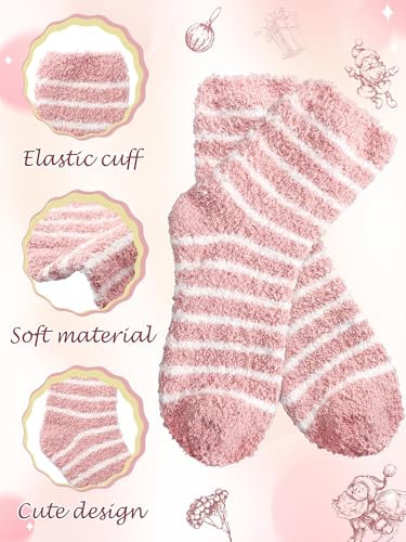Foaincore 10 Pairs Fuzzy Socks for Women Fluffy Warm Soft Slipper Socks Thick Cozy Winter Gifts for Adult Christmas Gifts3