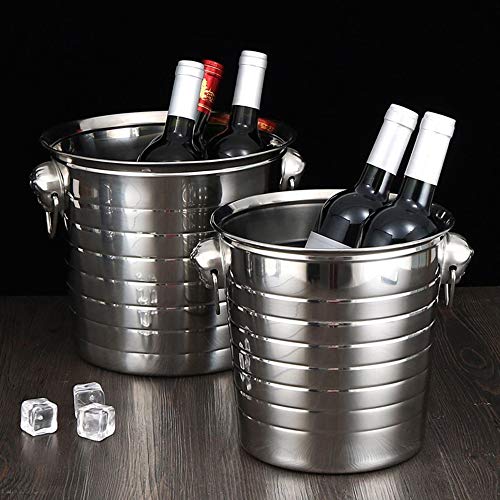 Balde de gelo bem feito de aço inoxidável gelo frio balde de champanhe refrigerador de vinho recipie