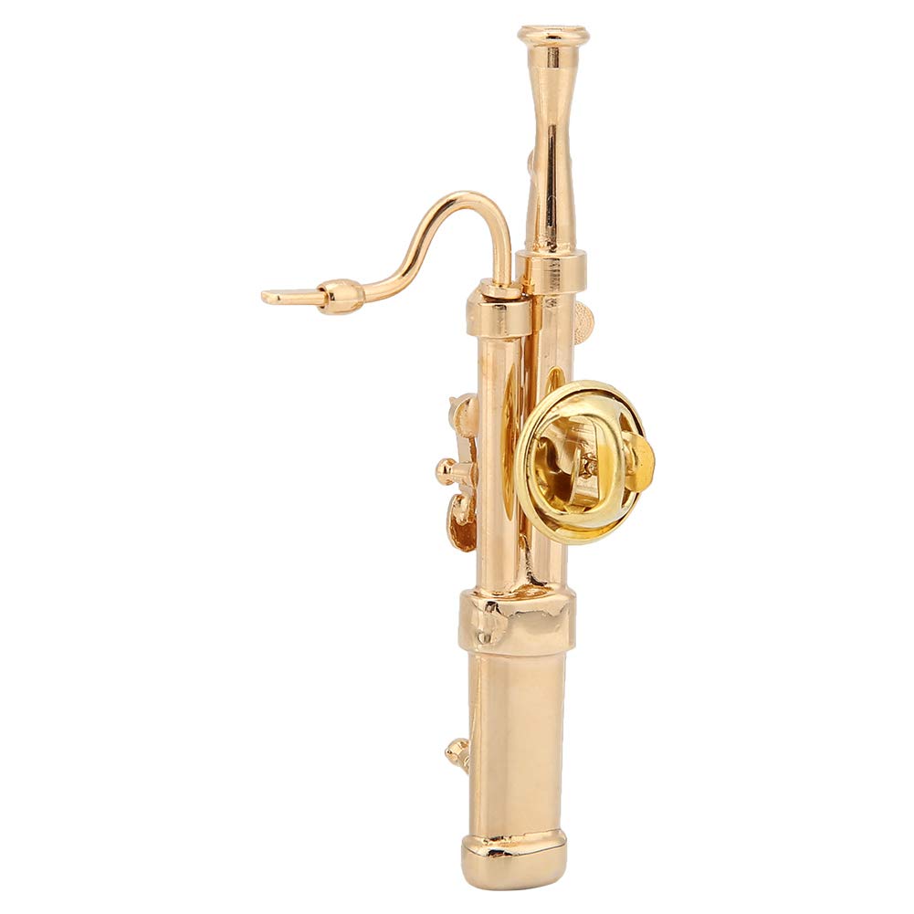 Gonetre Instrument Basson Basson Instrument Broche Mini Instrument Broche Plaqué Or Cuivre Basson Instrument de Musique Basson Broche avec Boîte