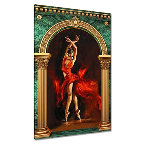 Tableau imprimé sur toile décoration murale salon chambre cadre tableau danseuse 80x120