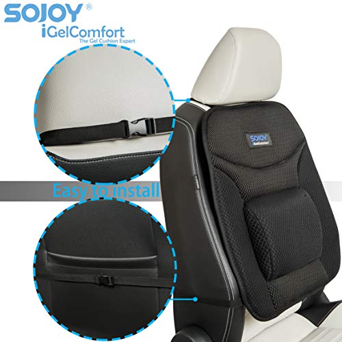 SOJOY iGelComfort Coccyx Orthopedic Lumbar Support Breathable Gel Luxury Support Non-Slip Seat Cushion (Black) (39x20x4) - Thumbnail 2