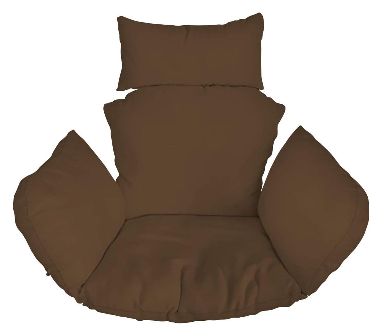 Coussin de chaise suspendue œuf en coloris café pour fauteuil de jardin et terrasse