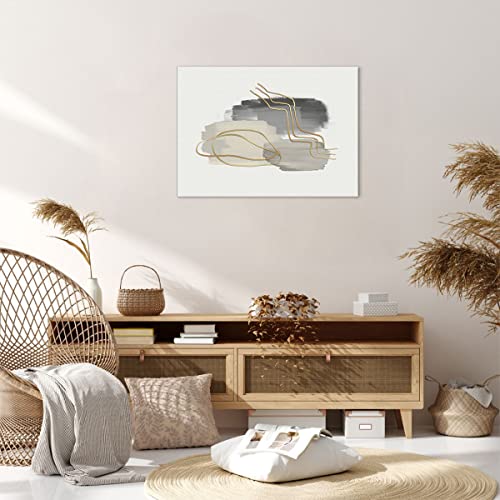 Tableau decoration murale 70x50cm premium au style abstrait doré