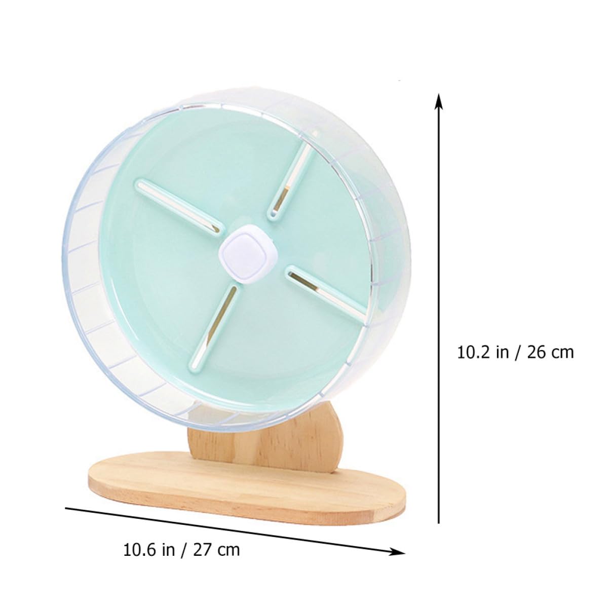 ABOOFAN Rueda de Hámster Compacta y Silenciosa Base Estable para Erizo y Chinchilla, Accesorio para Jaula de Mascotas Pequeñas en Color Azul, Material Abs y Madera
