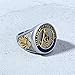 IFUAQZ Men's Stainless Steel Masonic Freemason Rings Gold Blue Free and Accepted Masons Symbol Signet Band Silver Gold Size 12
