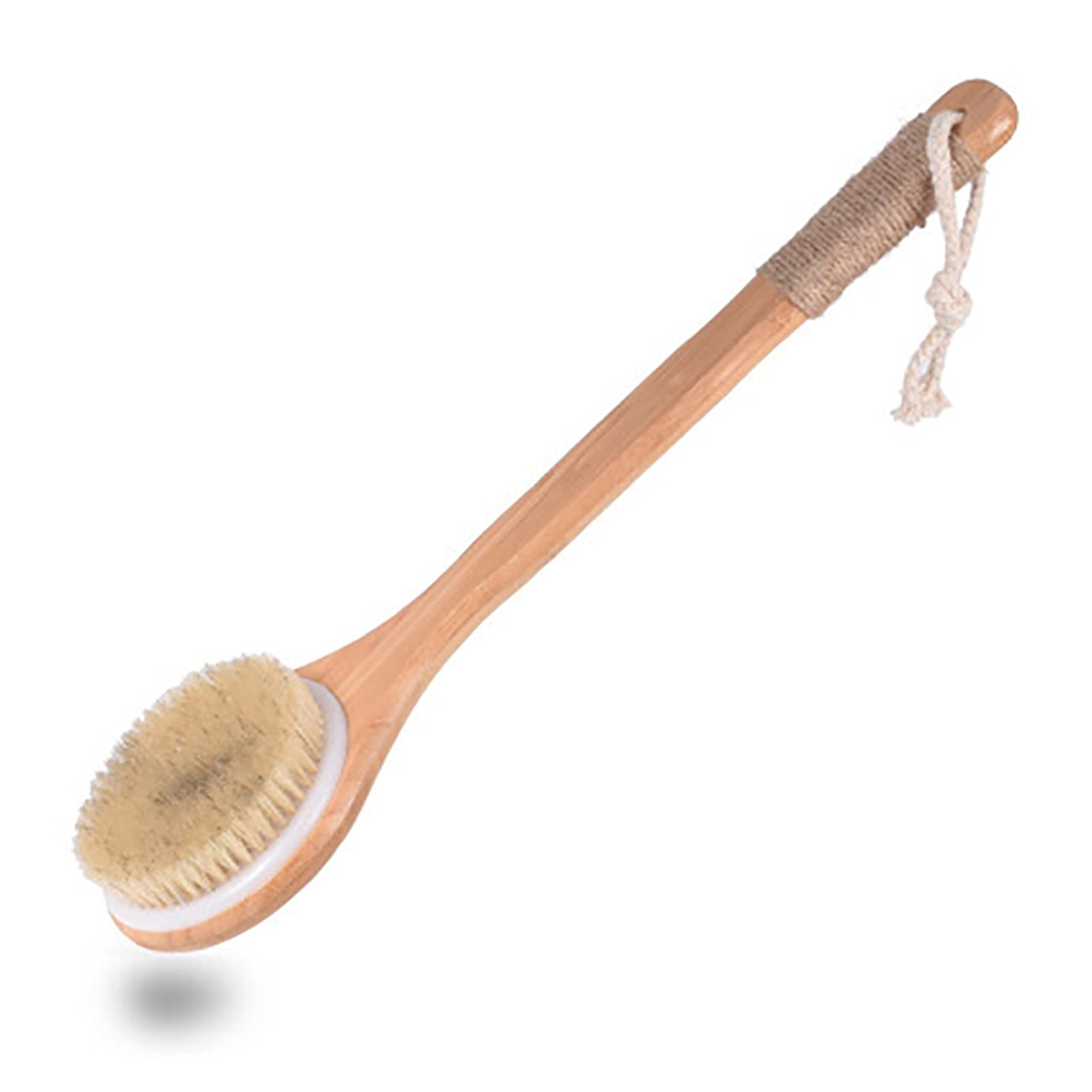 Detal Szczotka do kąpieli z naturalnym włosiem Złuszczający Drewniana szczotka prysznicowa do masażu SPA Kobieta Mężczyzna Sucha szczotka do pielęgnacji skóry, 3 szt. Ręczników (kolor: kolor drewna