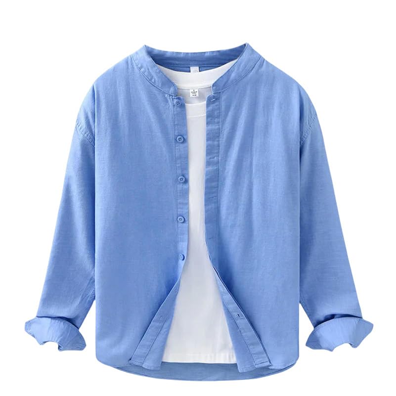 Chemise en coton et lin pour homme look décontracté de printemps et été