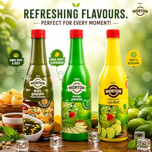 Image of Birla Morton Gol Gappa Pani Masala 650 ML l Mango Panna 725 ML & Lime Juice Cordial 750 ML Pack of 3