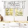 Farmhouse rustic curtain valance for window treatments vintage fork spoon retro kitchen treatment barn country wooden wood plank window drapes for bathroom living room 1 panel 52×18 inch  urban country home decor
