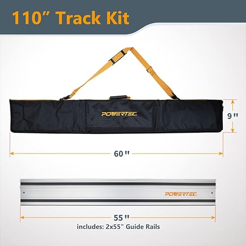 Miniatura 4 de POWERTEC Kit de riel guía de sierra de riel con abrazaderas y bolsa para Makita o Festool