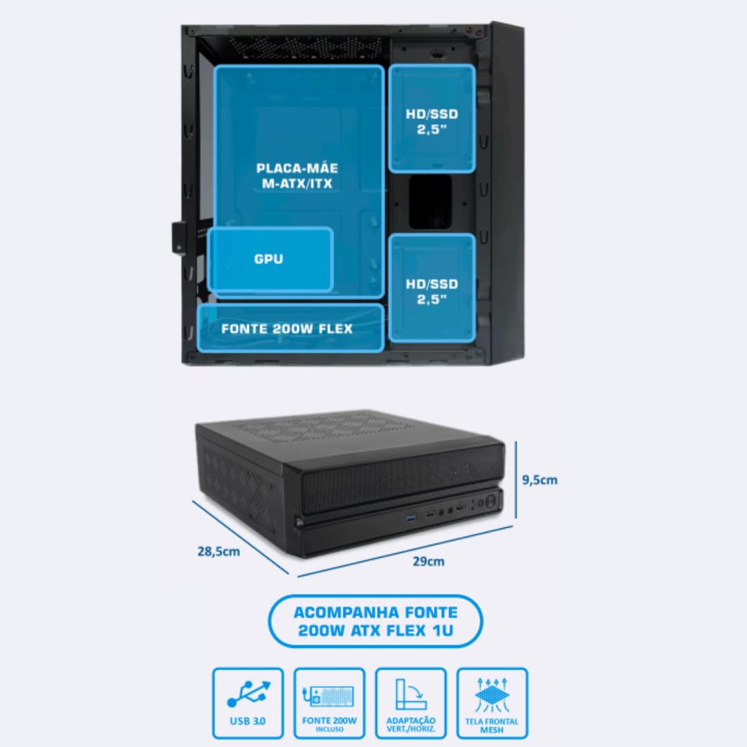 Computador Mini Slim Compacto Cpu Intel Core I5 16gb Ddr4 Nvme