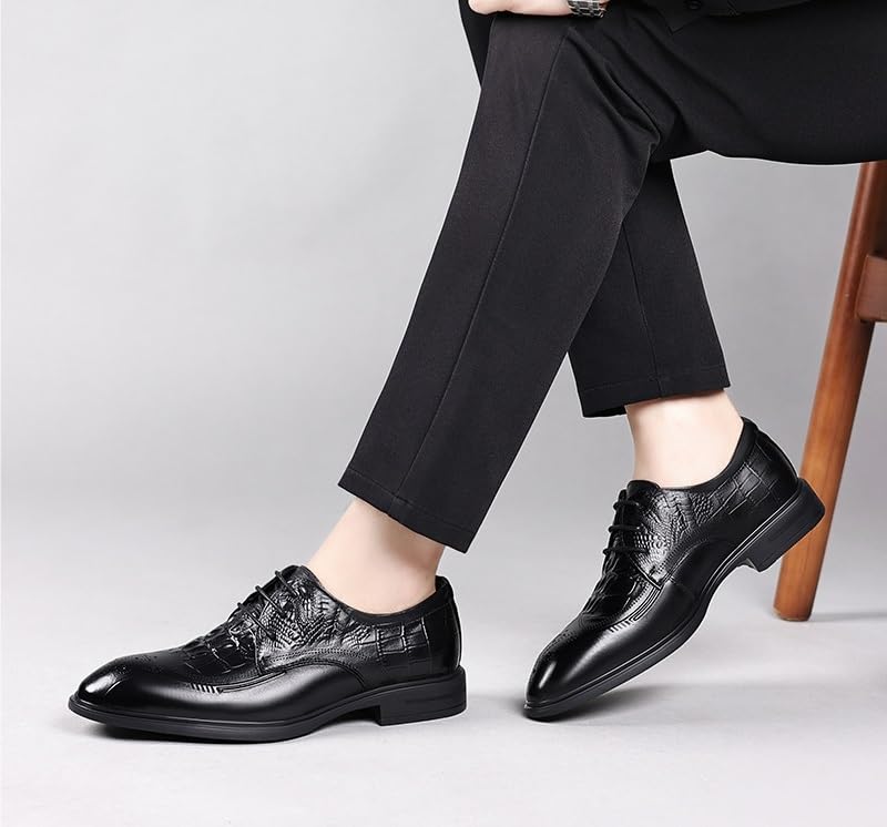 Men's Comfort Business Casual Oxford Shoes Fashion Pointed Toe Lace Up Mens Tuxedo Shoes4