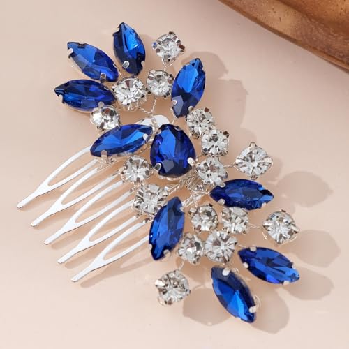 Peine para cabello con cristales azules YUEKISEN miniatura 2