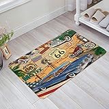 Decor Love Antique Car Accent Mats Non-Skid Rubber Entrance Mats Rugs Shoes Scraper...