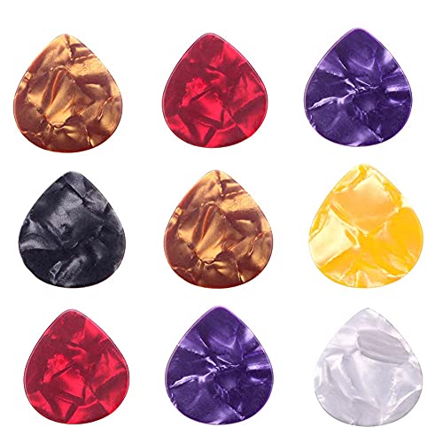 Lot de 100 médiators en celluloïd de couleurs assorties pour guitare acoustique, classique, électrique, basse – 0,75 mm - Les Beatles, Paul McCartney, John Lennon, RIngo Starr, George Harrison Lot de 100 médiators en celluloïd de couleurs assorties pour guitare acoustique, classique, électrique, basse - 0,75 mm