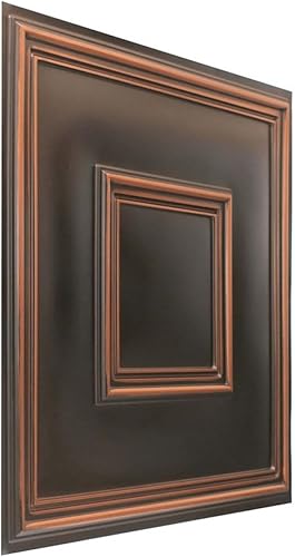 Miniatura 2 de From Plain To Beautiful In Hours 208 Town Square - Azulejo de techo cuadrado de PVC de 2 x 2 pies (cubiertas  40 pies cuadrados), cobre antiguo, 10