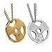 taPfPmFD 2pcs Hombres de Acero Inoxidable Fitness Gym con Mancuernas de Peso Placa Barra Colgante, Collar de 22" Cadena
